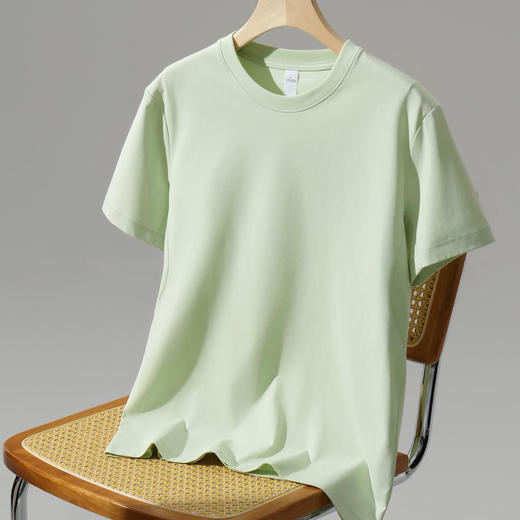 新氧棉柔软舒适透气40S丝滑时尚百搭圆领男女同款上衣   HLS-GY86002# 商品图3