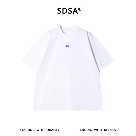 SDSA男装2026新款轻奢NO小字母刺绣短袖T恤宽松重磅圆领休闲上衣 商品图0