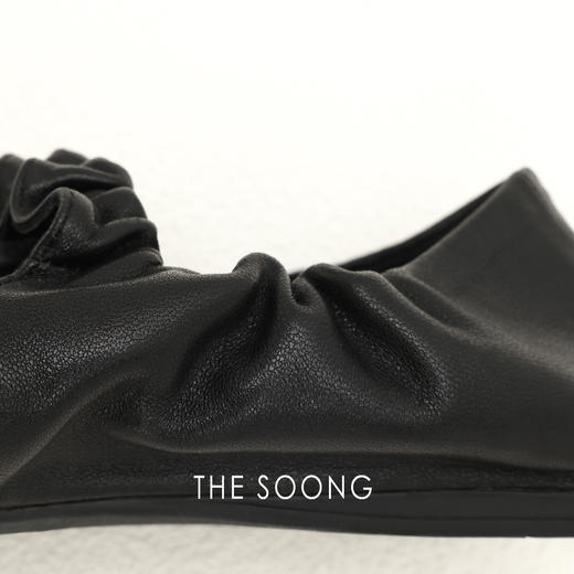 THESOONG/法式芭蕾 羊皮褶皱松紧带玛丽珍平底鞋8828 商品图3