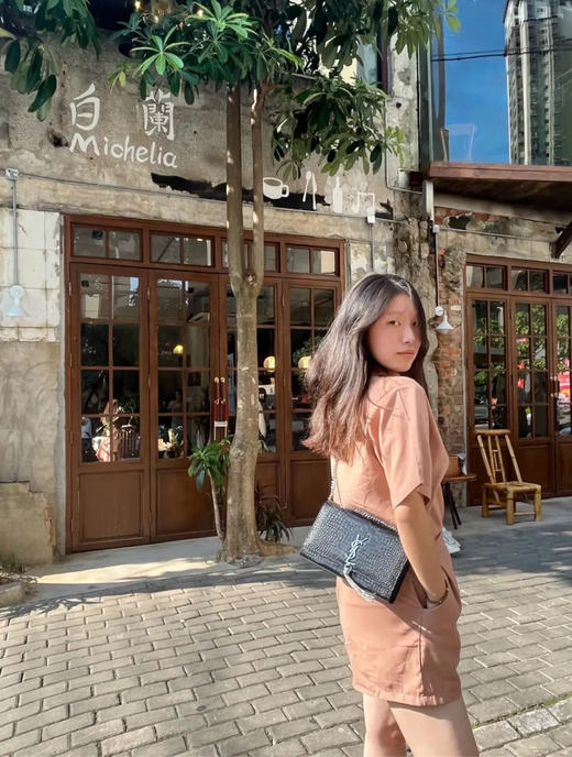 YSL 黑银 鳄鱼压纹牛皮 woc 流苏包 商品图4