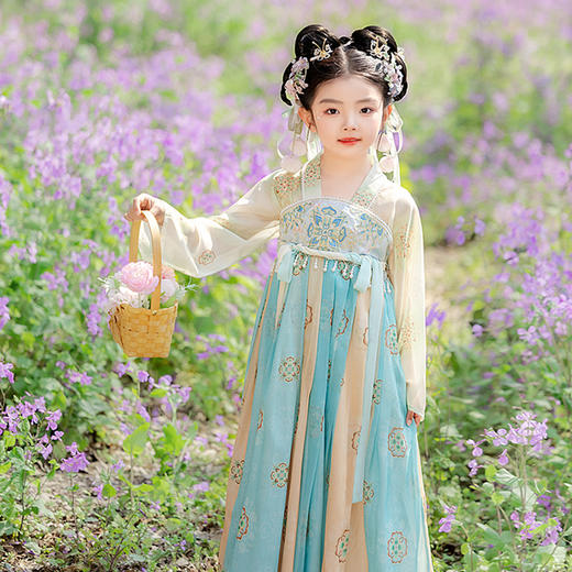 【团购】【苏城纪】汉服女童襦裙芍药 商品图0