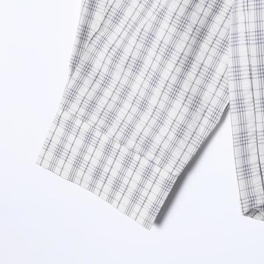 SDSA男装2026新款高贵轻奢格纹爱心刺绣长袖衬衫宽松翻领休闲上衣 商品图2