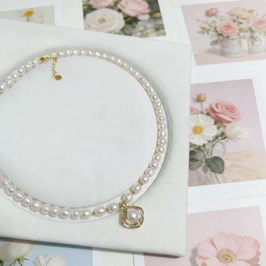 轻奢极简 7mm淡水珍珠满钻吊坠 锁骨链 毕业季礼物 [发：79] 商品图9