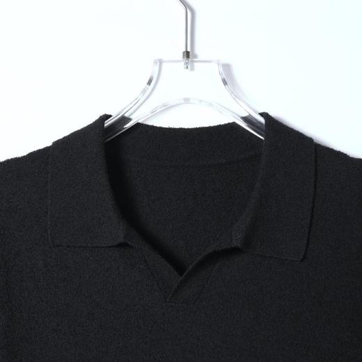 SDSA男装2026新款高贵轻奢老钱风纯色肌理海鸥领短袖T恤百搭时尚 商品图2