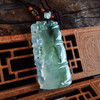 【天然正品】A货翡翠天然细腻冰种飘蓝花竹节瑞兽造型（节节有福）翡翠吊坠项链54.2*27.9*6.8MM（皆取最大值）220326TJ15 商品缩略图6