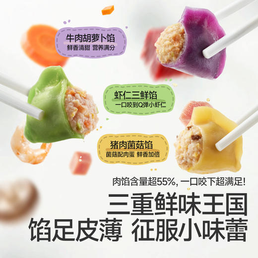 【冷链】【59任选5件送1件】儿童营养小水饺135g猪肉菌菇/虾仁三鲜/牛肉胡萝卜，不叠加店铺满赠，不叠加满减和会员折扣 商品图6