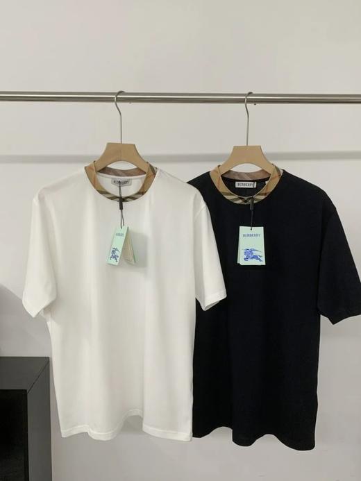 Bur |巴*家经典格子领色织专属定织英伦风质感男女正肩纯棉短袖T恤 商品图3