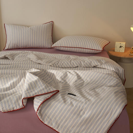 怕热爱出汗的“救命被”！纯棉超吸汗！恒源祥 2026新款无印风色织全棉贝壳绣棉花夏被空调被/床单/枕套  透气舒适 多规格可选 商品图10