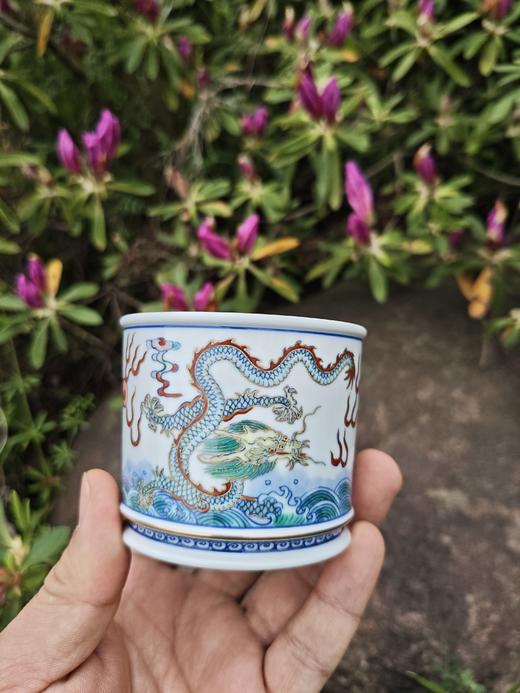斗彩双龙出海容天杯 商品图0