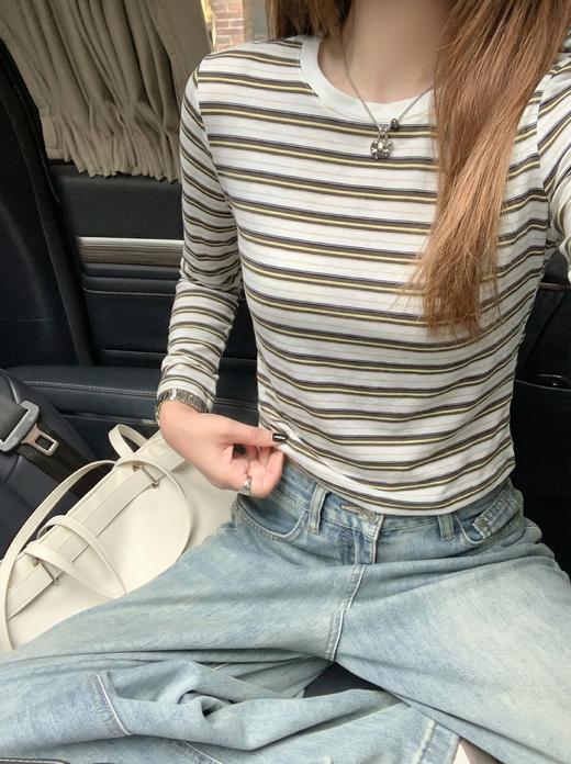 <曾小咸推荐>4.11现货秒杀 ！微信超特价！韩系彩色条纹t恤 日常119.99 立减60 秒杀59.99！！ 商品图7