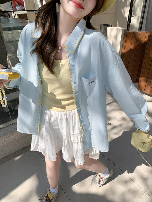 <曾小咸推荐>4.11现货秒杀 ！微信超特价！韩系撞色边衬衫 日常199.99 立减120 秒杀79.99！！ 蝴蝶结吊带背心 日常79.99 立减40 秒杀39.99！！ 商品图5