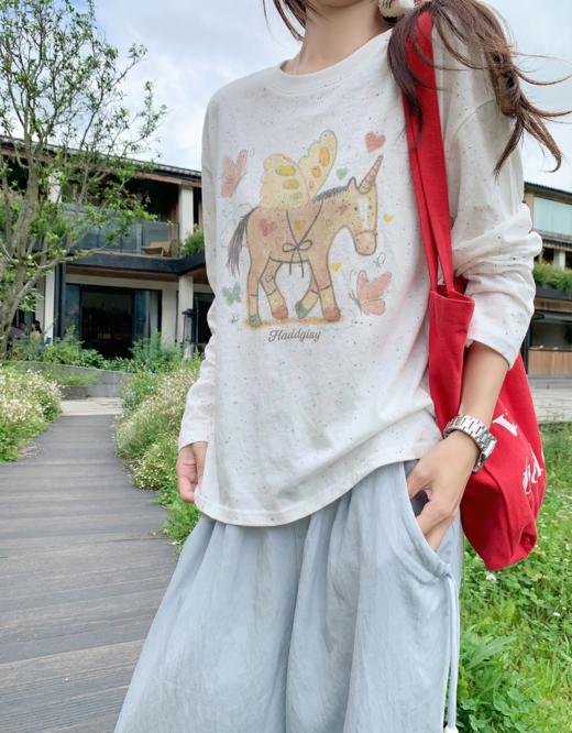 <曾小咸推荐>4.9现货秒杀 ！微信超特价！韩系彩点印花长袖t 日常159.99 立减100 秒杀59.99！！ 商品图6