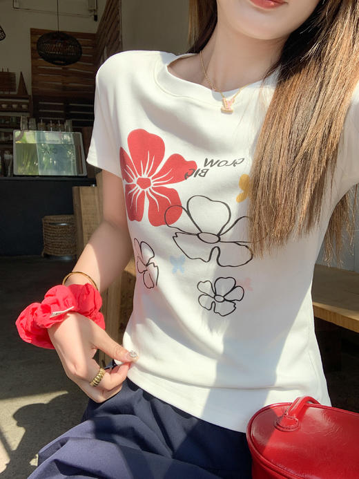 <曾小咸推荐>4.9现货秒杀 ！微信超特价！韩系印花正肩短袖t恤 日常109.99 立减50 秒杀59.99！！ 商品图8