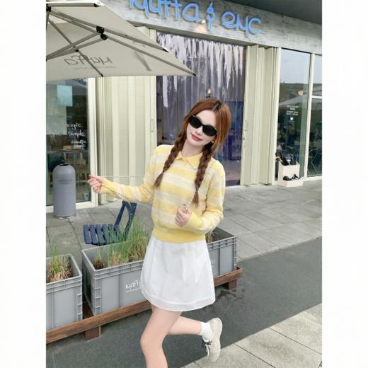 <曾小咸推荐>4.10现货秒杀 ！微信超特价！韩系多巴胺条纹polo领针织衫 日常159.99 立减90 秒杀69.99！！ 商品图5