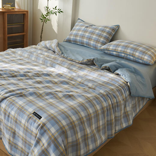 怕热爱出汗的“救命被”！纯棉超吸汗！恒源祥 2026新款无印风色织全棉贝壳绣棉花夏被空调被/床单/枕套  透气舒适 多规格可选 商品图6