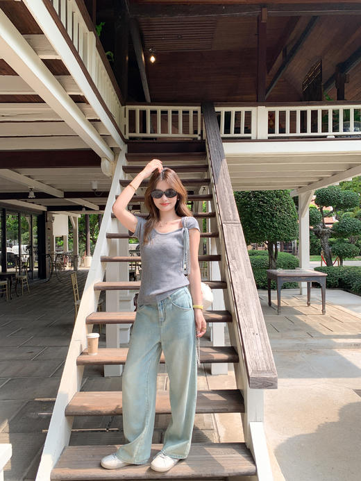 <曾小咸推荐>4.11现货秒杀 ！微信超特价！3色韩系坑条针织短袖 日常159.99 立减100 秒杀59.99！！ 商品图13