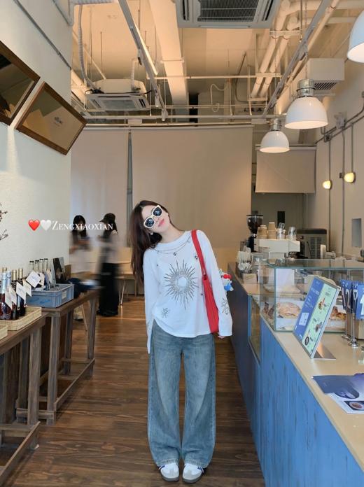 <曾小咸推荐>4.9现货秒杀 ！微信超特价！韩系印花罩衫t恤 日常129.99 立减70 秒杀59.99！！ 商品图6