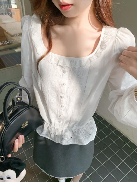 <曾小咸推荐>4.10现货秒杀 ！微信超特价！韩系蕾丝长袖衬衫 日常179.99 立减100 秒杀79.99！！ 商品图8