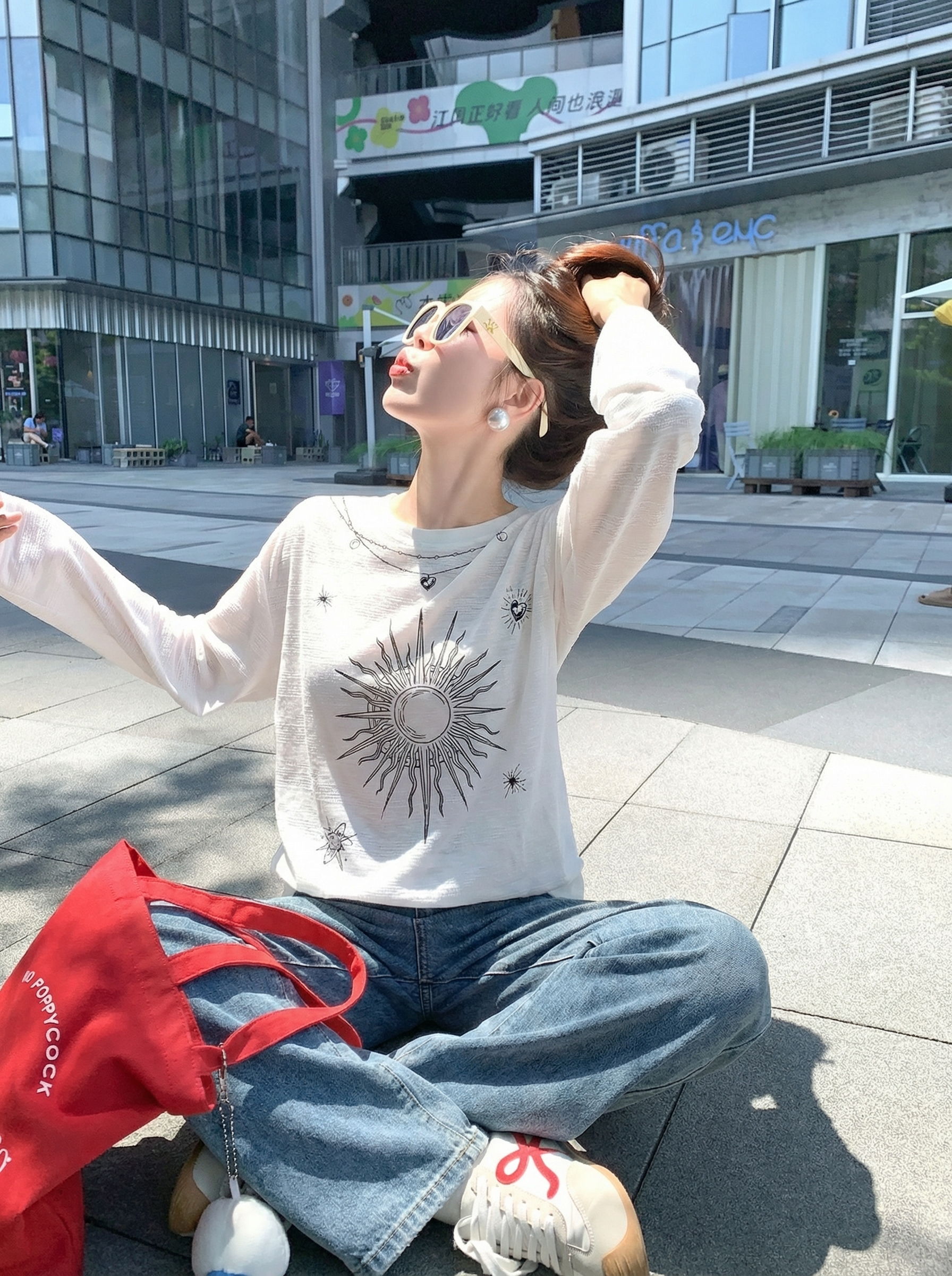 <曾小咸推荐>4.9现货秒杀 ！微信超特价！韩系印花罩衫t恤 日常129.99 立减70 秒杀59.99！！