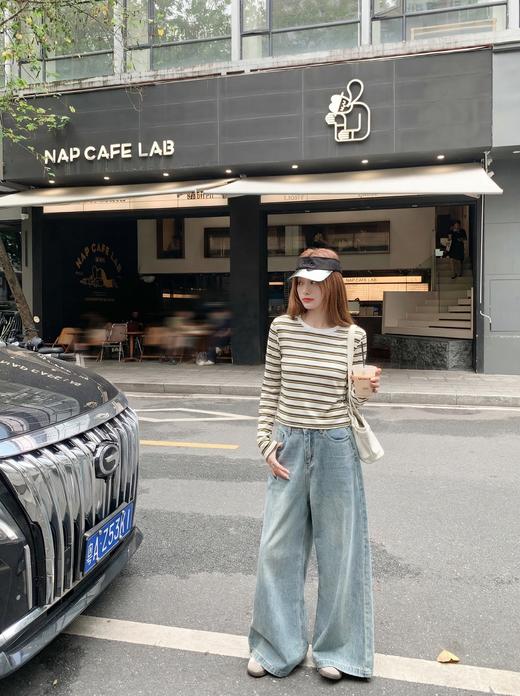 <曾小咸推荐>4.11现货秒杀 ！微信超特价！韩系彩色条纹t恤 日常119.99 立减60 秒杀59.99！！ 商品图5