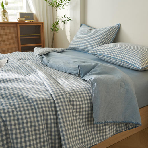 怕热爱出汗的“救命被”！纯棉超吸汗！恒源祥 2026新款无印风色织全棉贝壳绣棉花夏被空调被/床单/枕套  透气舒适 多规格可选 商品图2