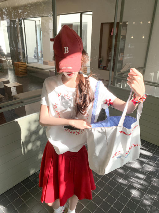 <曾小咸推荐>4.10现货秒杀 ！微信超特价！韩系猫咪印花t恤 日常129.99 立减70 秒杀59.99！！ 商品图11