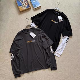 F040922夏季新款户外时尚休闲宽松日常通勤复古长袖圆领T恤