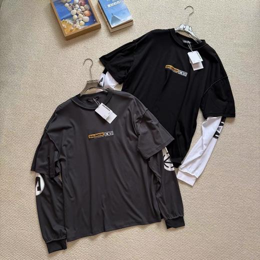 F040922夏季新款户外时尚休闲宽松日常通勤复古长袖圆领T恤 商品图0