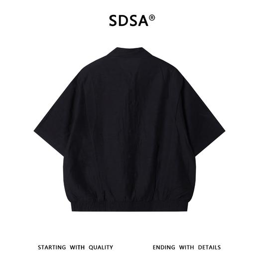 SDSA男装2026新款高贵轻奢简约纯色双口袋按扣短袖衬衫百搭时尚 商品图4