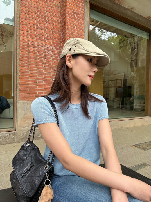 【防晒凉感】噢蜜ooomeooo🌊海水蓝圆领套头衫 商品图1