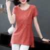 纯棉短袖t恤女2026夏季新款宽松显瘦大码女装中长款女士上衣洋气 商品缩略图0