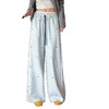 【百搭休闲！舒适亲肤】浅蓝色条纹蝴蝶结印花新上款早春季休闲百搭阔腿裤女高腰长裤。xb 商品缩略图4