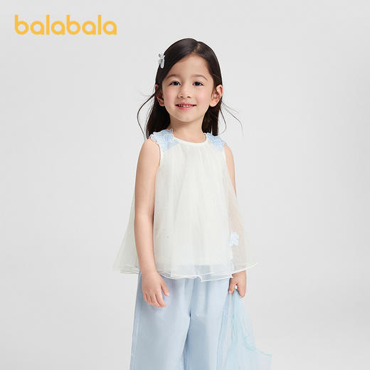 【商场同款】巴拉巴拉童装儿童背心女童2026新款夏季甜美浪漫网纱 商品图1