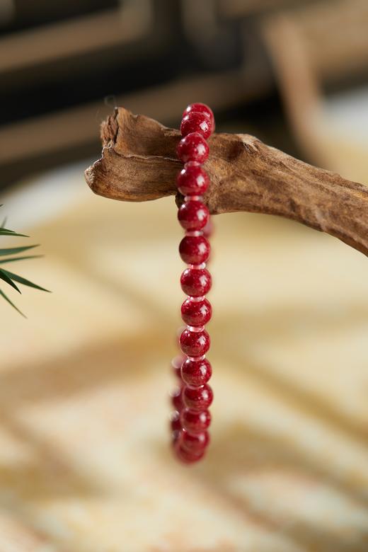 一周发货【朱砂手串】朱砂手串两款可选：原矿｜晶体砂红艳款  收藏级 均带证书 3个手围男女可戴 商品图6