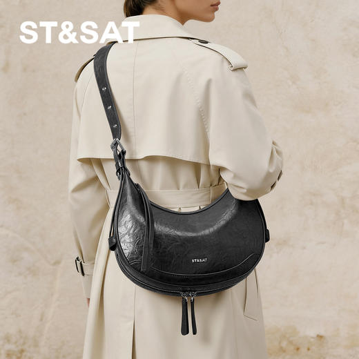 星期六高级感大容量拉链月亮包SSD521A0V7 商品图2