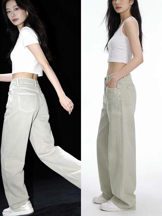 681908上新 翻边牛仔直筒裤 商品图1