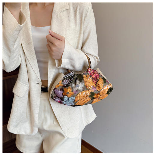 东方美学【新中式国风竹节刺绣手提包包】竹节造型手柄 帆布亚麻刺绣基底  选用高克重天然帆布织物 商品图6