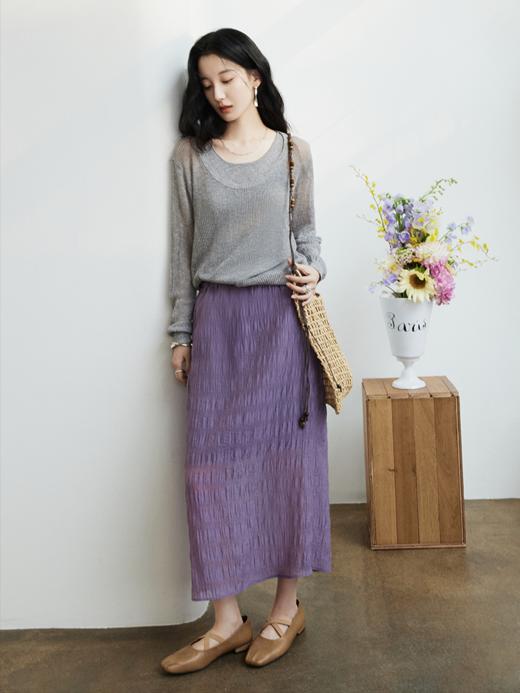 春日尽兴 天丝混纺直筒半裙FCG1SKT008 商品图11