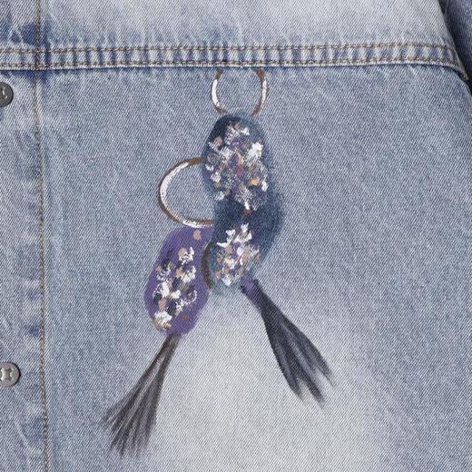 SDSA男装2026新款高贵轻奢工装风磨白印花牛仔短袖衬衫百搭时尚 商品图4