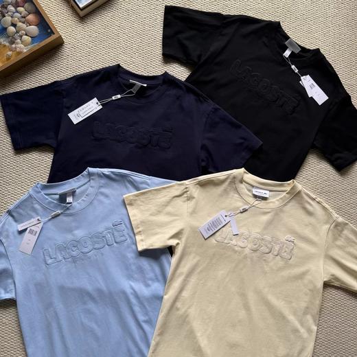 F040925夏季新款男女同款柔软透气简约休闲立体字母刺绣圆领短袖T恤 商品图6