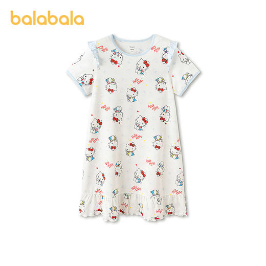 【三丽鸥IP商场同款】巴拉巴拉女童睡裙夏新款儿童家居裙子空调服 商品图0
