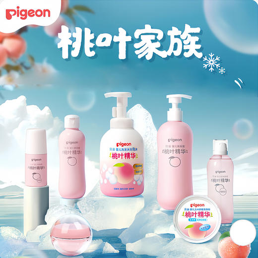 贝亲桃叶精华护肤系列二合一洗发沐浴露桃子水润肤面霜爽身粉 商品图0