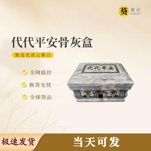 “代代平安”骨灰盒云雾白寿盒骨灰罐骨灰坛 商品图0