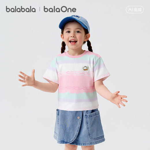 【balaOne】巴拉巴拉儿童短袖t恤2026新款夏装男女童速干防晒上衣 商品图0