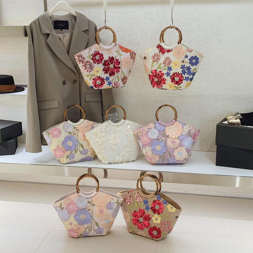 东方美学【新中式国风竹节刺绣手提包包】竹节造型手柄 帆布亚麻刺绣基底  选用高克重天然帆布织物 商品图10