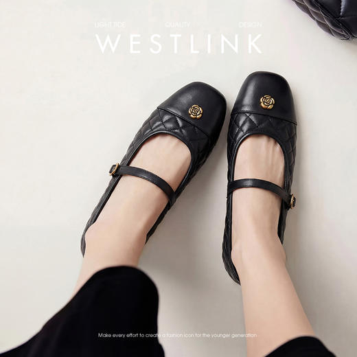 西遇浅口厚底玛丽珍鞋女2026春季新款山茶花小香风优雅时尚单鞋子V0566336 商品图1