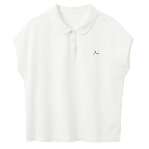 三彩2026夏季新款减龄娃娃领上衣绣花短袖T恤简约套头衫M 商品图4