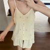 【冰皮带胸垫家居服】夏季女士冰丝凉感吊带睡衣 免穿内衣薄款家居服套装 商品缩略图1