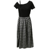 三彩2026夏季新款假两件连衣裙格纹拼接A字裙斜肩长裙M 商品缩略图4