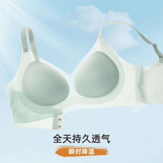 雅黛俪女士文胸轻薄透气洞洞固定杯凉感内衣无痕隐形夏季美背胸罩 商品图2